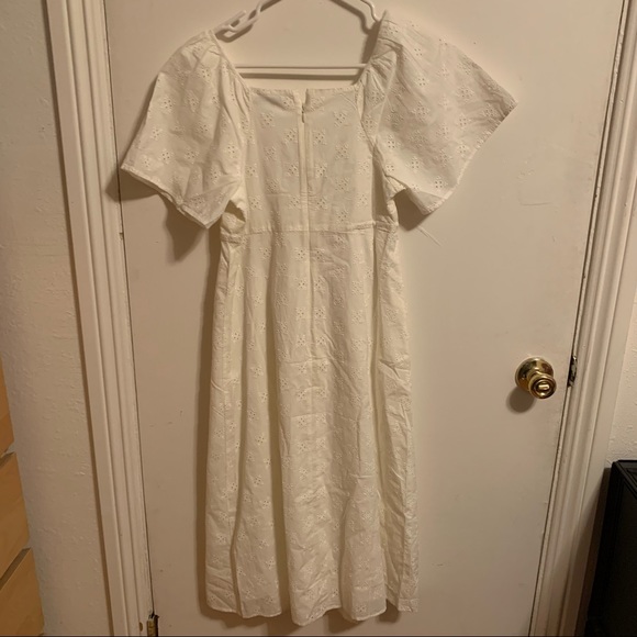 Madewell White Eyelet Tie-Front Midi Dress - Picture 11 of 15